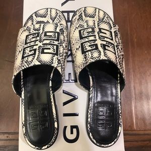 Givenchy Snake Print Flat Slides